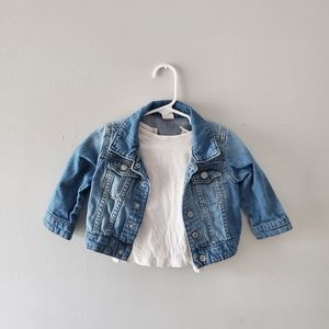 Jean jacket + undershirt